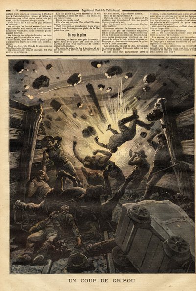 Explosie van mijngas in de mijnen van Anderlues (België) door Unknown artist