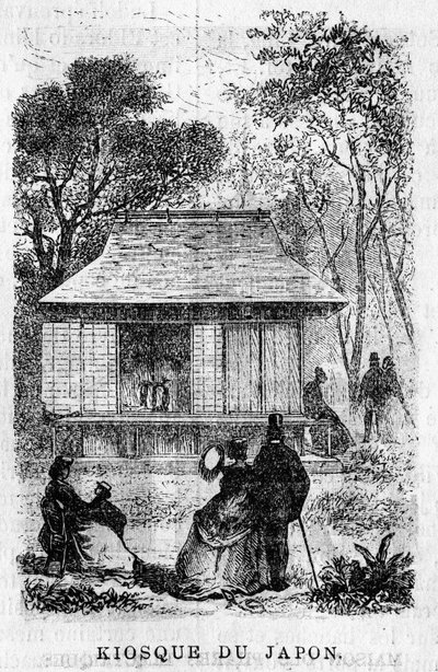 Exposition Universelle de Paris in 1867: De kiosk van Japan. door Unknown artist