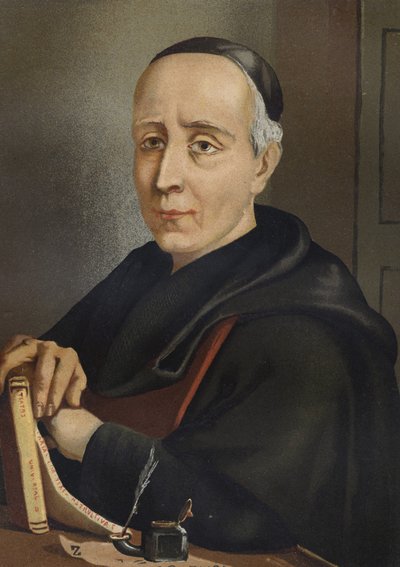 FEIJOO y MONTENEGRO, Benito Jeronimo (1673-1764). Spaanse schrijver en essayist - portret door Benito Jeronimo of Feijoo (1676-1764). Spaanse theoloog en medicus na hombres y Mujeres celebres. Barcelona 1877. door Unknown artist