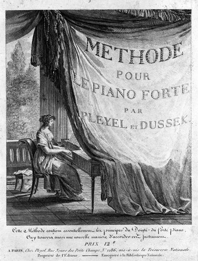 Valse titel (valse titel) van het boek "Methode pour le pianoforte" door Ignaz Pleyel (1757-1831) en Dussek (1760-1812) door Unknown artist