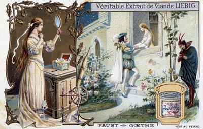 Faust van Goethe - Liebig reclame sticker door Unknown artist