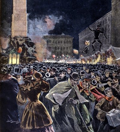 Feest van Befana ten tijde van Driekoningen in Rome. 1895 door Unknown artist