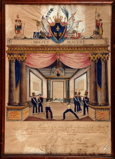 Schermen: patent van Cont pointe van april 1826. door Unknown artist