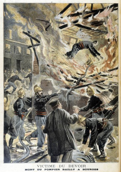 Brandweerman Bailly stierf in Bourges bij een brand tijdens een interventie. Illustratie van de 