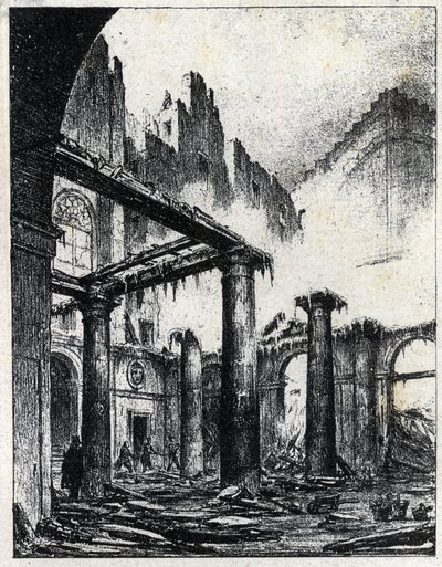Brand van het Italiaanse Theater in Parijs in 1838 door Unknown artist