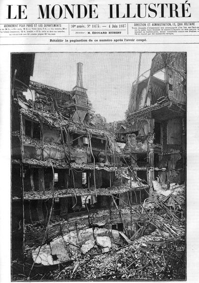 Brand van de Opera Comique in Parijs op 25 mei 1887 tijdens de uitvoering van Ambroise Thomas