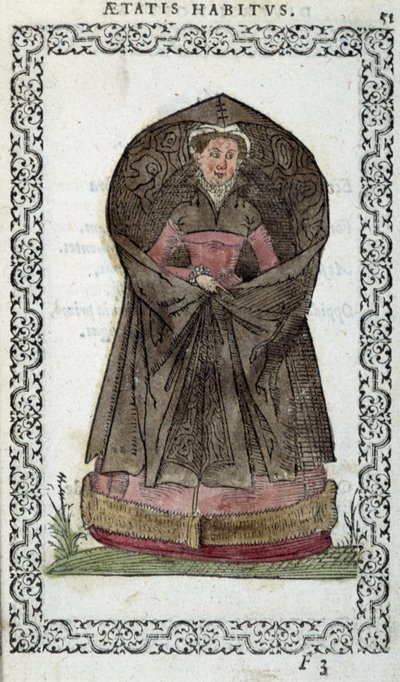 Vlaamse juffer - in "Habits et effigies" door Jean Sulperius door Unknown artist
