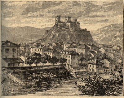 Foix - Ariège - Occitanië - gravure in 