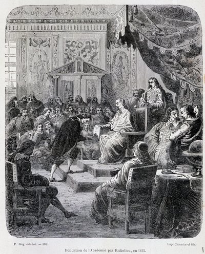 Oprichting van de Franse Academie door Richelieu door Unknown artist