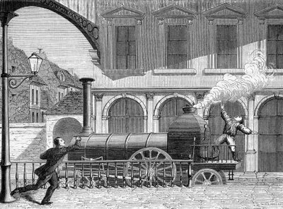 Toevallige ontdekking van de aanwezigheid van elektriciteit in waterdamp - gravure door Unknown artist
