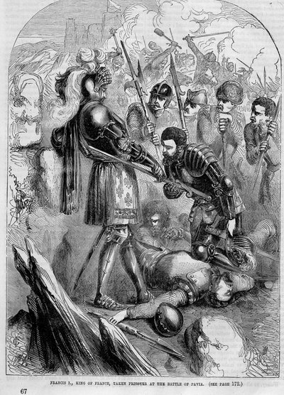 Francois I gevangen genomen bij de Slag bij Pavia (1525) door Unknown artist