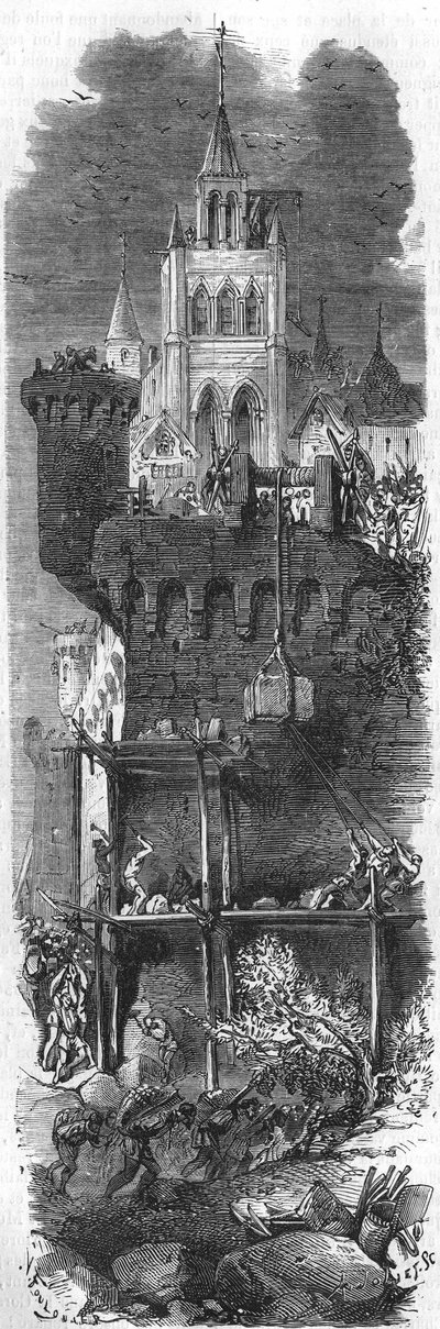 François de Guise (1519-1563), benoemd tot gouverneur van Metz door koning Hendrik II van Frankrijk, dwong Karel V, keizer van het Heilige Roomse Rijk, het beleg van Metz in 1552 op te heffen. Gravure uit de 19e eeuw. door Unknown artist