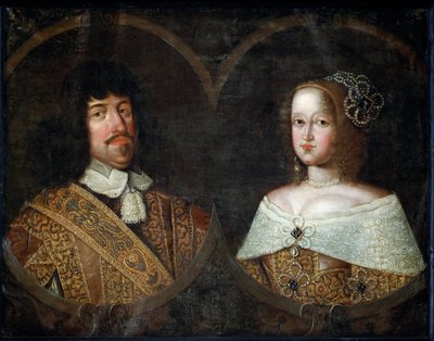Frederik III van Denemarken en zijn vrouw Sofia Amalia van Brunswijk-Lüneburg, ca. 1643 door Unknown artist