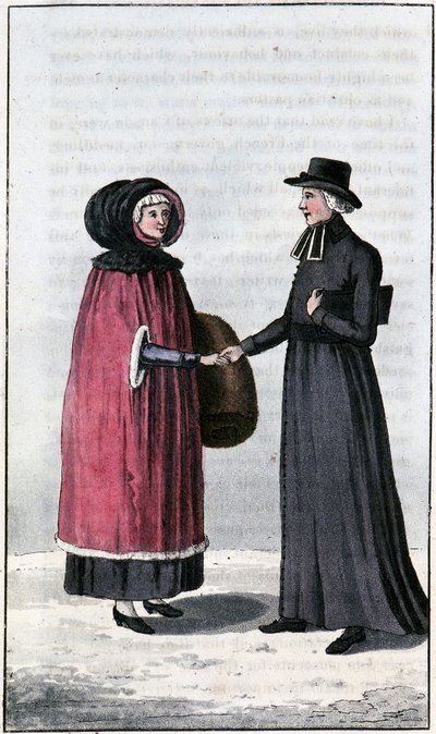 Frans-Canadese dame, jonge Franse Canadese; in "Reizen door Canada en de Verenigde Staten van Noord-Amerika 1806-1808", door John Lambert, ed. Londen door Unknown artist