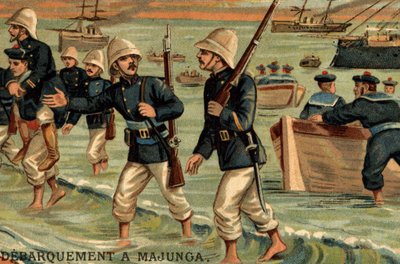 Franse troepen landden in Majunga op Madagaskar in 1895 door Unknown artist