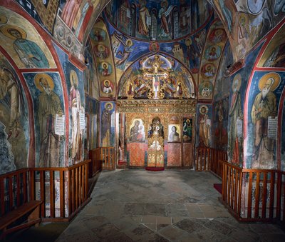 Fresco muren (1192), Panayia Tou Araka Kerk (Kerk van Onze Lieve Vrouw van Pea), Lagoudhera, Troodos bergen, Cyprus door Unknown artist