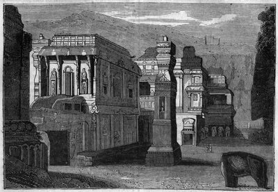 Van de monolithische tempel van Kailasha (8e eeuw) in India door Unknown artist
