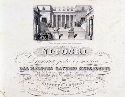 Frontispice van Nitocri, opera door Mercadante door Unknown artist