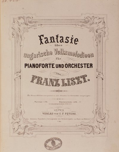 Frontispice van de partituur 