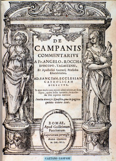 Frontispice uit De campanis door Rocca door Unknown artist