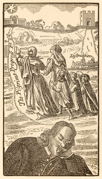 Frontispice uit het tweede deel van The Pilgrims Progress From This World, To That Which Is To Come door John Bunyan door Unknown