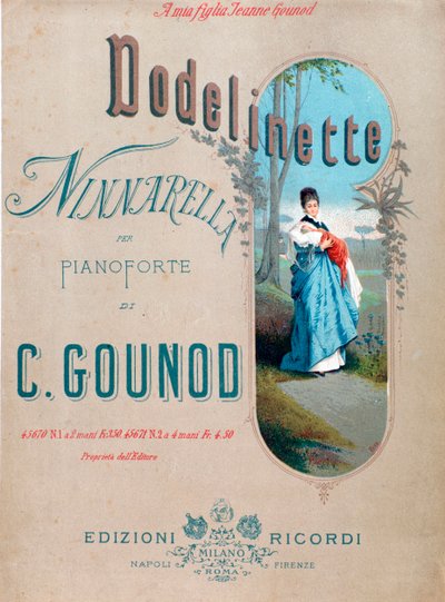 Frontispice van Dodelinette, wiegelied door Charles Gounod gecreëerd voor zijn dochter door Unknown artist