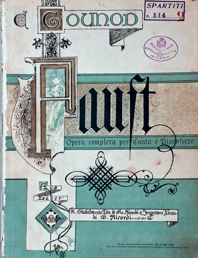 Frontispice van Faust, opera van Charles Gounod door Unknown artist
