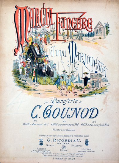 Frontispice van Begrafenismars van een pop door Charles Gounod door Unknown artist