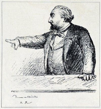 Gambetta houdt zijn toespraak over amnestie door Unknown artist