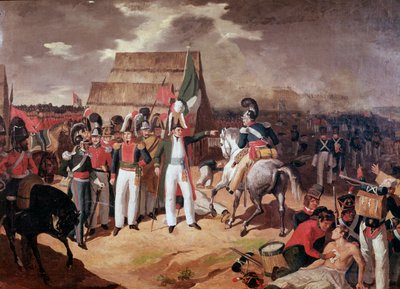 Generaal Antonio Lopez de Santa Anna (1794-1876) Mexicaans militair en politicus tijdens de slag tegen de Spanjaarden in Tampico door Unknown artist