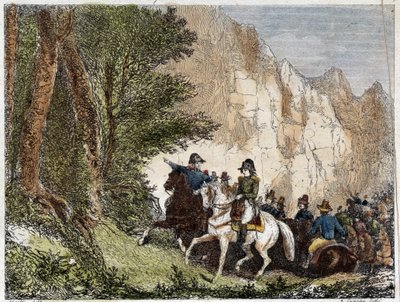 Generaal Bonaparte (Napoleon I) en Pascal (Pasquale) Paoli (1725-1807), Corsicaanse patriot. Gravure 19e eeuw door Unknown artist