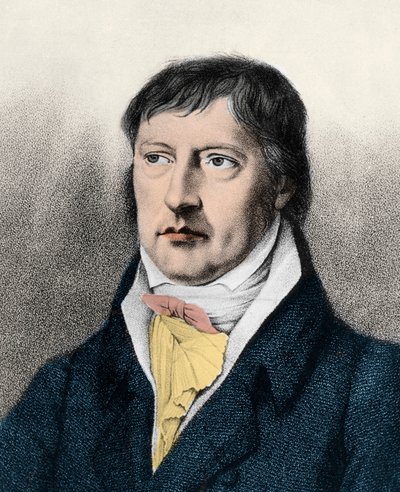 Georg Wilhelm Friedrich Hegel (1770-1831) Engelse filosoof, gravure ca. 1825 door Unknown artist