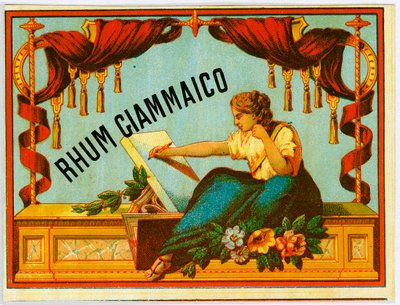 Giammaico rum alcohol advertentie (Chromolithografie eind 19e eeuw) door Unknown artist