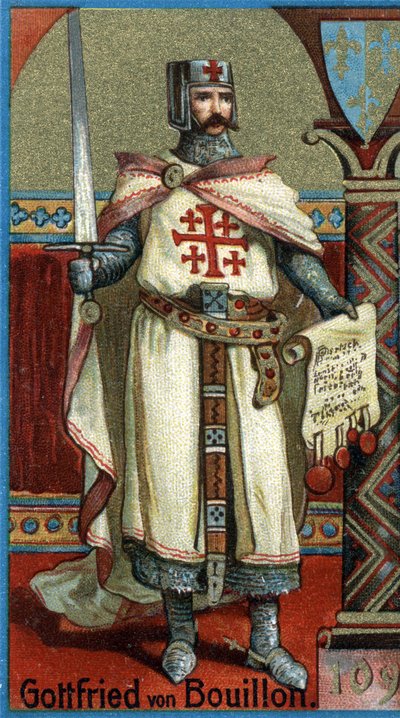 Godfried van Bouillon (1061-1100) hertog van Neder-Lotharingen en eerste christelijke heerser in Jeruzalem na de Eerste Kruistocht (1096-1099). door Unknown artist