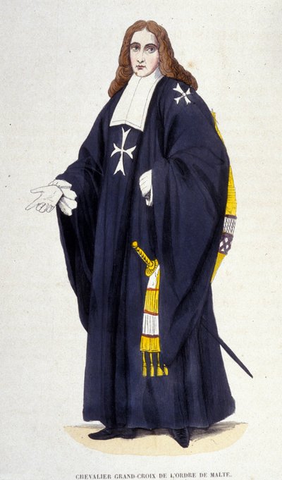 Grote Ridder - Kruis van de Orde van Malta, gravure 19e eeuw door Unknown artist