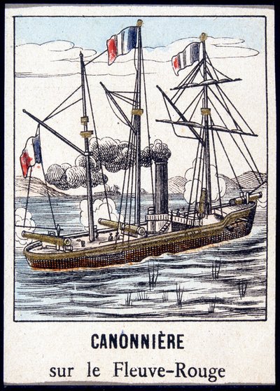 Kanonneerboot op de Rode Rivier, eind 19e eeuw door Unknown artist