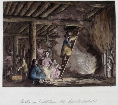 Woning van de Kamtsjadalen, Siberië. In "Het oude en moderne kostuum" door Unknown artist