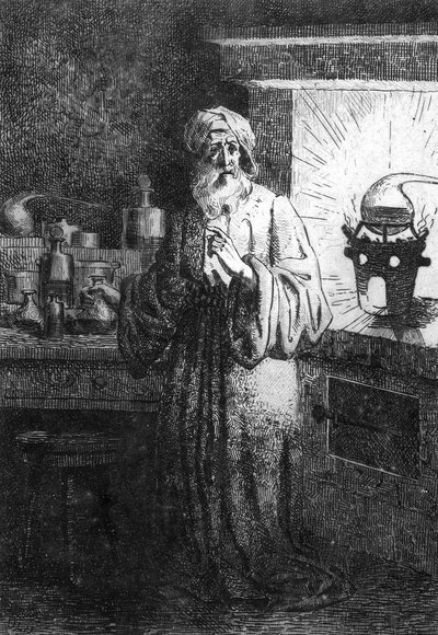 Hennig Brand of Hennig Brandt Duitse alchemist die fosfor ontdekt. door Unknown artist