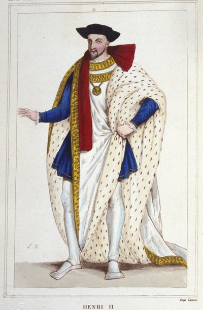 Hendrik II, koning van Frankrijk (1519 - 1559) gravure uit 1830 door Unknown artist