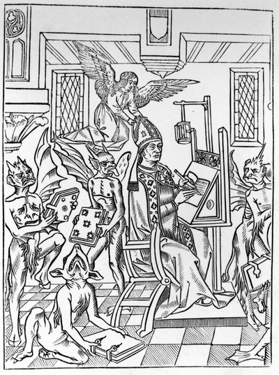 Ketterij en Orthodoxie betwisten de theoloog. door Unknown artist