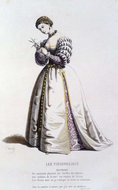 Hesperie in "les visionnaires" (door Jean Desmarets Saint Sorlin in 1637), in "het Franse theater in de 16e en 17e eeuw vóór Molière" door Edouard Fournier. door Unknown artist