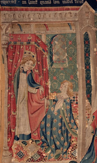 Geschiedenis van Sint Piat en Sint Eleuthère, Scene 11: De verleidingen van Sint Eleuthère. Detail. door Unknown artist