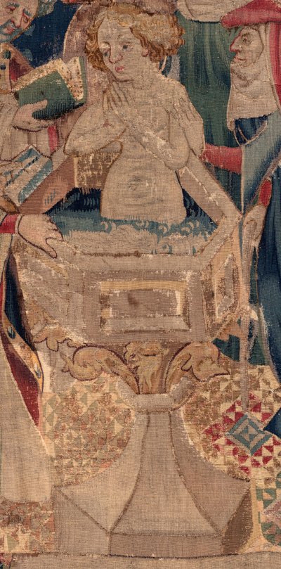 Geschiedenis van Sint Piat en Sint Eleuthère, Scene 13: Doop van Blanda. Detail. door Unknown artist