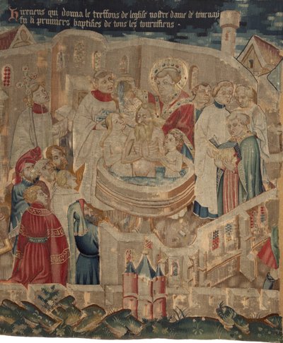 Geschiedenis van Sint Piat en Sint Eleuthère, Scène 6: De doop van Hireneus en zijn familie door Unknown artist