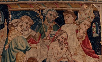 Geschiedenis van Sint Piat en Sint Eleuthère, Scene 7 doop van de verbannen christenen, Detail. De doop door Unknown artist