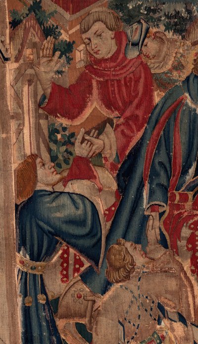 Geschiedenis van Sint Piat en Sint Eleuthère, Scene 8, Detail midden door Unknown artist