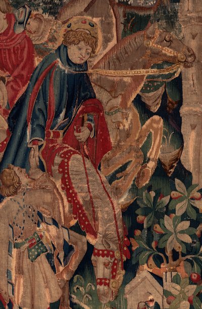 Geschiedenis van Sint Piat en Sint Eleuthère, Scène 8, Detail midden. Ruiters. door Unknown artist