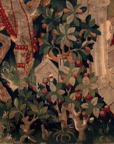 Geschiedenis van Sint Piat en Sint Eleuthère, Scene 8 Detail midden rechts. Natuurscène, struiken door Unknown artist