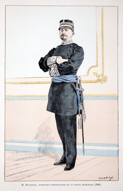 Honorat, divisie-inspecteur van de gemeentepolitie (1884) door Unknown artist