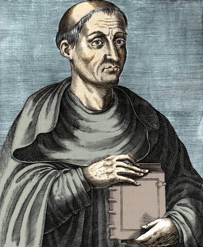 Hugues de Saint Victor. Franse theoloog en filosoof. 12e eeuw. Gravure van de 17e eeuw. door Unknown artist